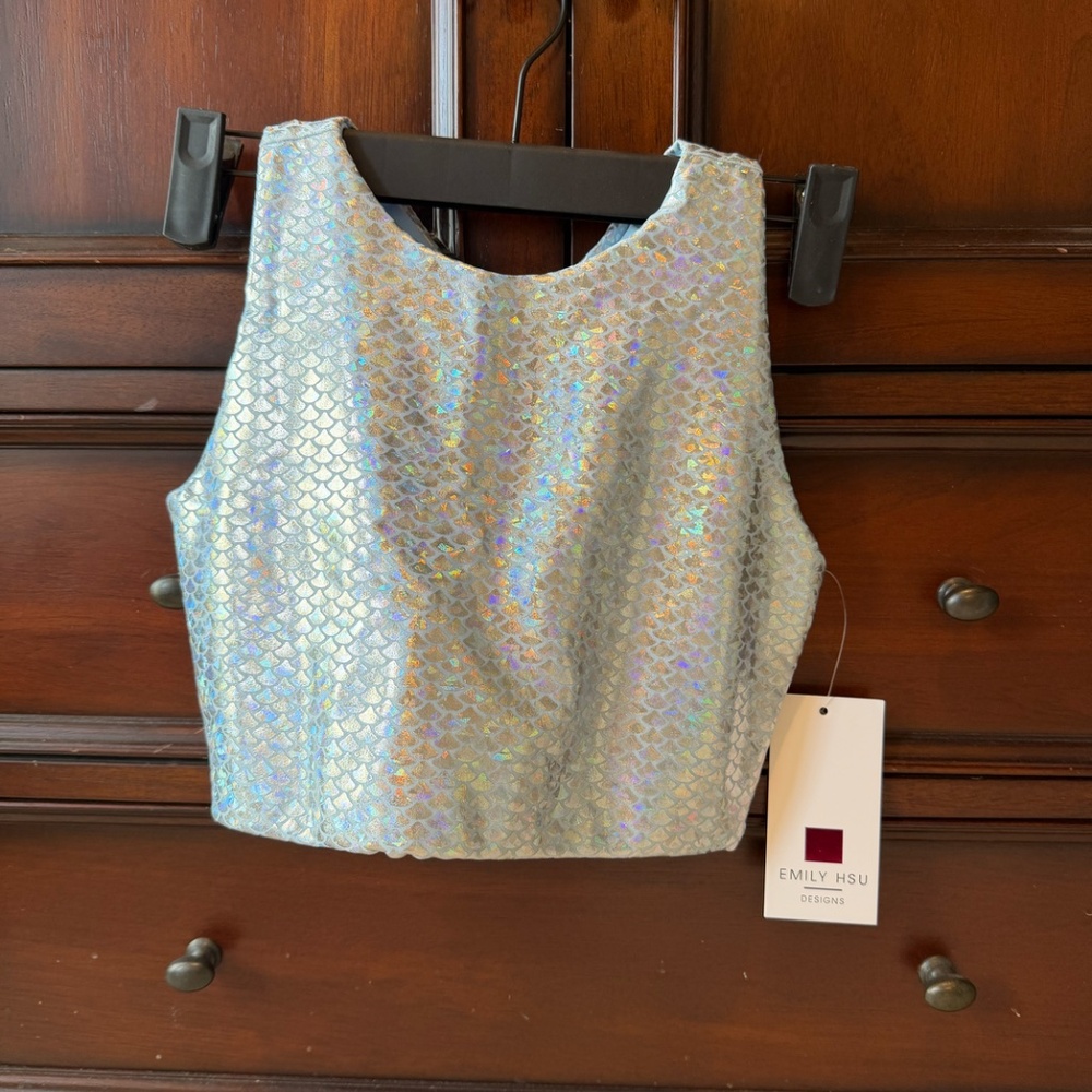 Emily Hsu Crystal Mermaid Crop - Size Small *BRAND NEW with TAG*